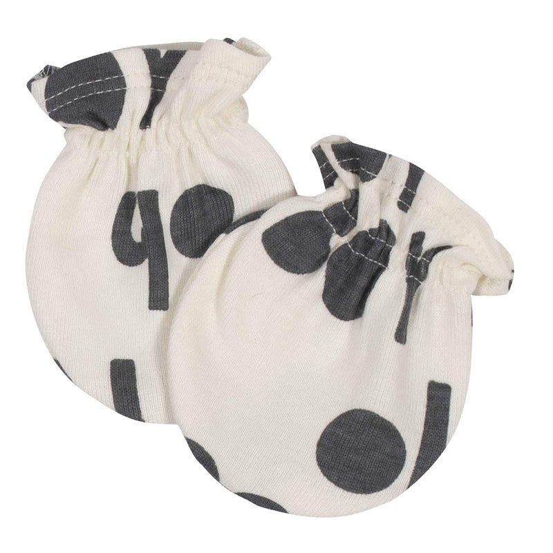 Grow by Gerber Baby Boys 4-Pack Mittens, Grey/Ivory/Orange, 0-3 Months - Image 2